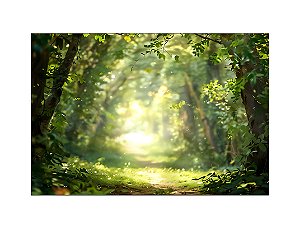 Fundo Fotográfico 2,20 x 1,50 - Floresta Verde Sol Realista 178