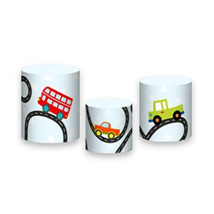 Trio De Capas De Cilindro - Meios de Transporte Cute 003