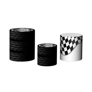 Trio De Capas De Cilindro - Corrida Carros Pneus 012