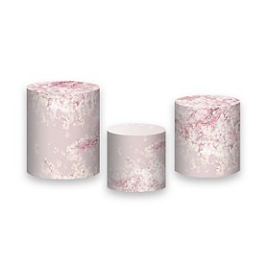 Trio De Capas De Cilindro - Dorama Flor de Cerejeira Rosa 003