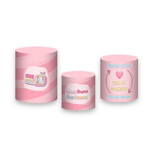 Trio De Capas De Cilindro - Dorama Cute Rosa Claro 004