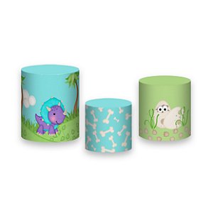 Trio De Capas De Cilindro - Dinossauros Cute 005