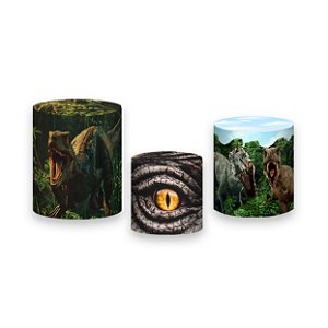 Trio De Capas De Cilindro - Dinossauros Floresta Realista 007