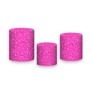 Trio De Capas De Cilindro - Efeito Glitter Pink 012