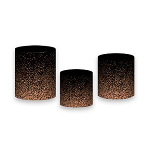 Trio De Capas De Cilindro - Preto com Efeito Glitter 027