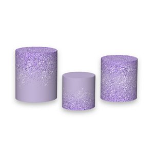 Trio De Capas De Cilindro - Efeito Glitter Lilás 031