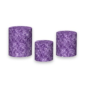 Trio De Capas De Cilindro - Efeito Lantejoulas Roxo 058