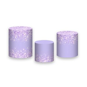 Trio De Capas De Cilindro - Efeito Glitter Lilás Suave 064