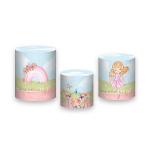 Trio De Capas De Cilindro - Fadas Cute Aquarela 002