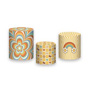 Trio De Capas De Cilindro - Good Vibes Elementos Cartoon 010