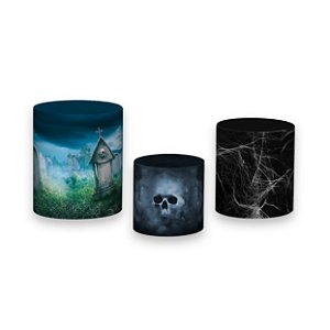 Trio De Capas De Cilindro - Halloween Velho Cemitério 015