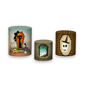 Trio De Capas De Cilindro - Loja de Halloween Alaranjado 017