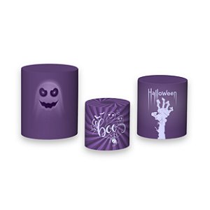 Trio De Capas De Cilindro - Halloween Fantasmas Roxo 021