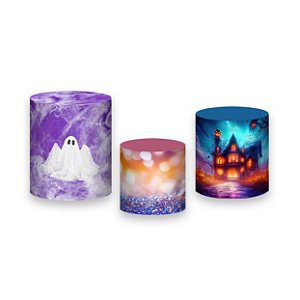 Trio De Capas De Cilindro - Halloween Efeito Neon 025