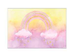 Fundo Fotográfico 2,20 x 1,50 - Arco-íris Rosa e Amarelo 008