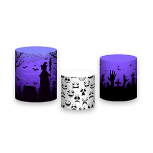 Trio De Capas De Cilindro - Halloween Cemitério com Fantasmas 031