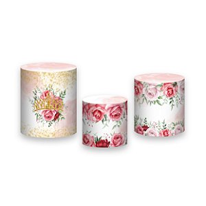 Trio De Capas De Cilindro - 15 Anos Princesa Vermelho 008
