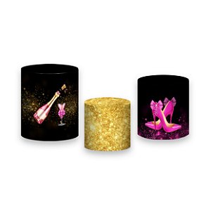 Trio De Capas De Cilindro - De repente Efeito Glitter Pink 009