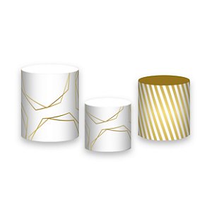 Trio De Capas De Cilindro - Idade Branco com Dourado 012