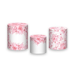 Trio De Capas De Cilindro - De repente Mais Linda Rosa Floral 021