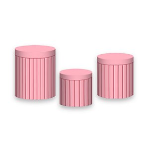 Trio De Capas De Cilindro - Efeito Ripas de Madeira Rosa 025