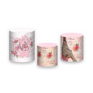 Trio De Capas De Cilindro - Paris Vintage Floral 002