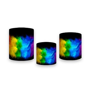 Trio De Capas De Cilindro - Explosão de Cores Efeito Neon 019