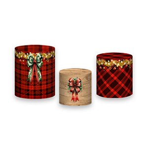 Trio De Capas De Cilindro - Natal Guirlanda e Laços 030