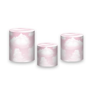 Trio De Capas De Cilindro - Céu Rosa Cute 004