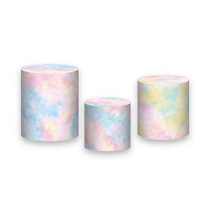 Trio De Capas De Cilindro - Céu Estrelado Efeito Glitter 006