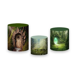 Trio De Capas De Cilindro - Jardim Encantado com Cogumelos 043