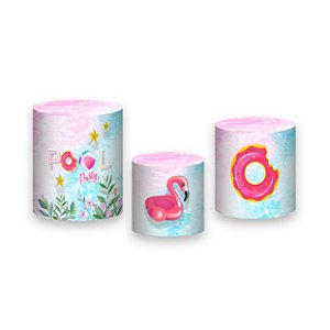 Trio De Capas De Cilindro - Pool Party Azul e Rosa 001