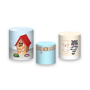Trio De Capas De Cilindro - Pet Shop Rosa 008