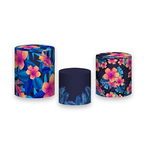 Trio De Capas De Cilindro - Farofa Floral Tropical 008