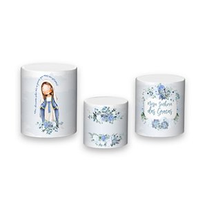 Trio De Capas De Cilindro - Nossa Senhora das Graças Floral 005