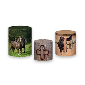 Trio De Capas De Cilindro - Cavalo no Pasto 002