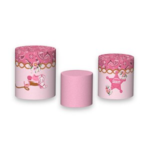 Trio De Capas De Cilindro - Boiadeira Rosa 007