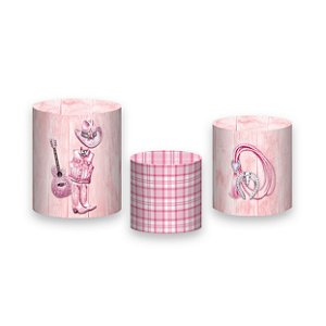 Trio De Capas De Cilindro - Boneca Boiadeira Rosa 014