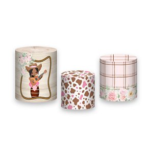 Trio De Capas De Cilindro - Boiadeira Cute Floral 018