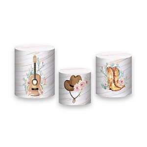 Trio De Capas De Cilindro - Boiadeira Cavalo e Flores 022