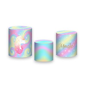 Trio De Capas De Cilindro - Unicórnio Cores Candy 008