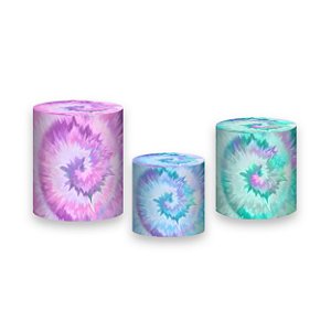 Trio De Capas De Cilindro - Tie Dye Azul e Lilás 002
