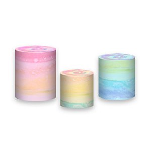 Trio De Capas De Cilindro - Tie Dye Colorido Tom Pastel 004