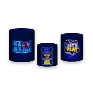 Trio De Capas De Cilindro - Video Game Geek Azul 005