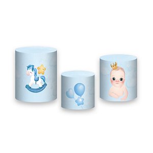 Trio De Capas De Cilindro - Chá de Bebê Menino Cute 006