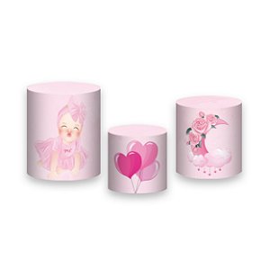 Trio De Capas De Cilindro - Chá de Bebê Menina Cute 007