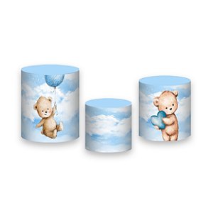 Trio De Capas De Cilindro - Chá de Bebê Urso nas Nuvens 014