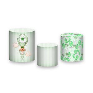 Trio De Capas De Cilindro - Chá de Bebê Urso Baloeiro Verde 029