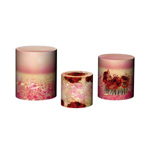 Trio De Capas De Cilindro - Campo Floral 021