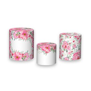 Trio De Capas De Cilindro - Despedida de Solteira Floral Rosa 034